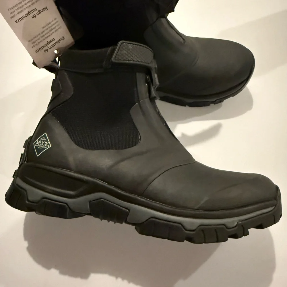 Men's Black Apex Mid Zip Boots, Muck Boots,‎ hunting boots